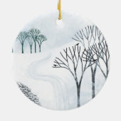 Décoration En Céramique Paysage hivernal de neige (Dos)