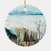 Décoration En Céramique Paysage neigeux avec Arles par Vincent van Gogh (Dos)
