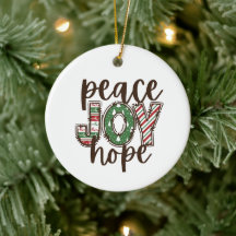 Peace Hope Joie Noël Ornament Idée cadeau