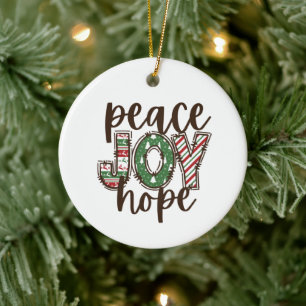 Décoration En Céramique Peace Hope Joie Noël Ornament Idée cadeau