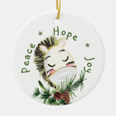 Décoration En Céramique Peace Hope Joy Masqué Zebra (Devant)