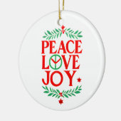 Décoration En Céramique Peace Love Joy Noël Festive Holiday (Gauche)