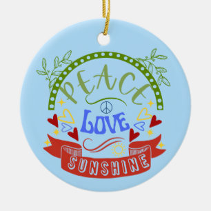 Décoration En Céramique Peace Love Sunshine Ornament