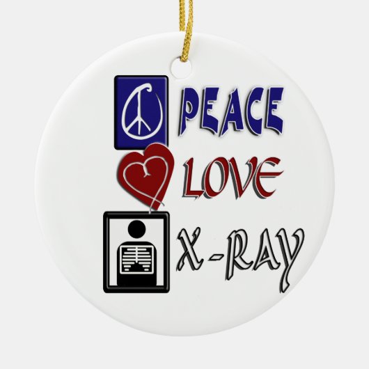 DÉCORATION EN CÉRAMIQUE PEACE LOVE X-RAY RADIOLOGY (Devant)