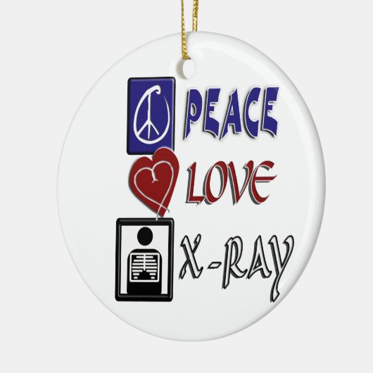 DÉCORATION EN CÉRAMIQUE PEACE LOVE X-RAY RADIOLOGY (Gauche)