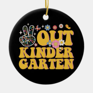 Décoration En Céramique Peace Out Maternelle Jour Dernier Super De L'École