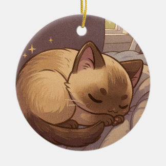 Décoration En Céramique Peaceful Siamese Kitten 