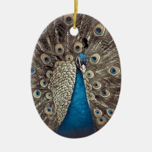 Décoration En Céramique Peacock bleu antique