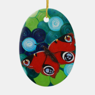 Décoration En Céramique Peacock Papillon peint