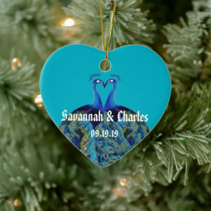 Décoration En Céramique Peacocks vintages Embrasser les cadeaux de mariage