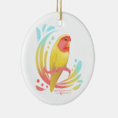 Décoration En Céramique Pêche face Lutino Lovebird (Droite)