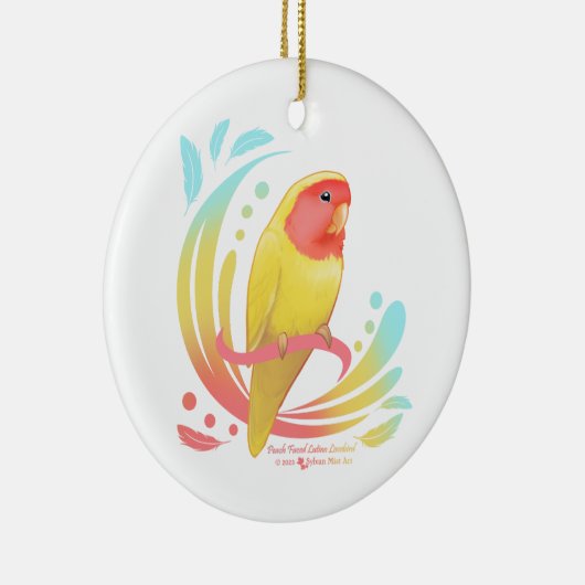 Décoration En Céramique Pêche face Lutino Lovebird (Droite)