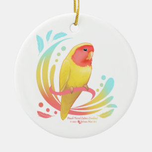 Décoration En Céramique Pêche face Lutino Lovebird