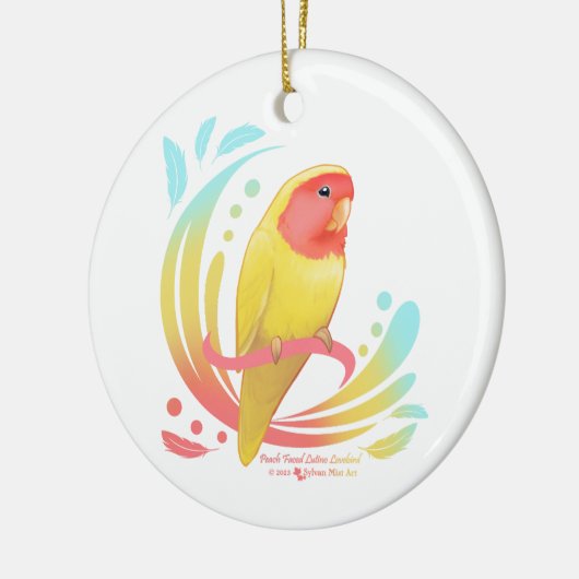 Décoration En Céramique Pêche face Lutino Lovebird (Gauche)