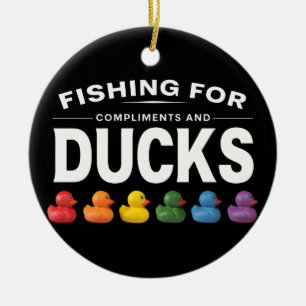 Décoration En Céramique Pêche pour Compliments et Canards - Rubbe humorist