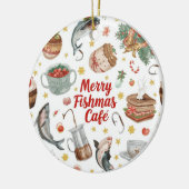 Décoration En Céramique Pêche thème de Noël (Gauche)