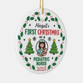 Décoration En Céramique Pediatric Nurse First Christmas Tree Personalized  (Droite)