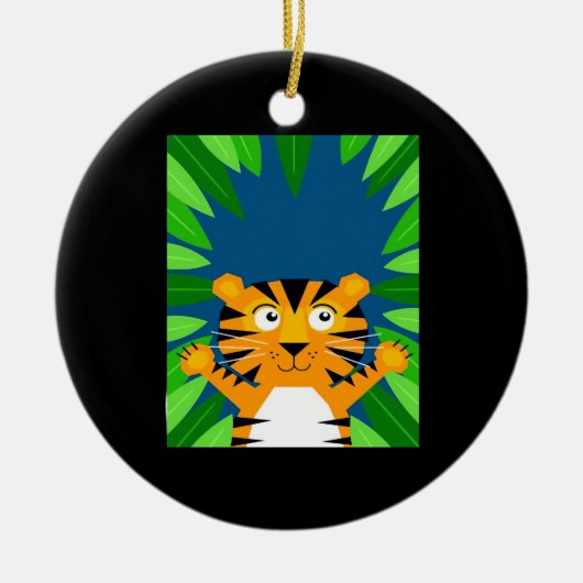 Décoration En Céramique Peekabo Tiger (Devant)