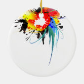 Décoration En Céramique Peinture Abstraite de perroquets sauvages (Dos)