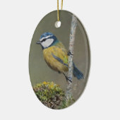 Décoration En Céramique Peinture Bleu Tit Oiseau Personnalisé Année Noël (Gauche)