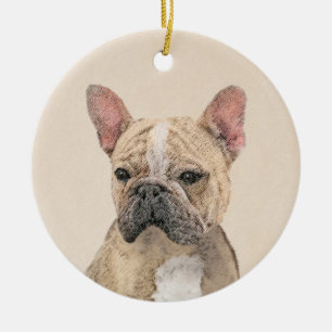 Décoration En Céramique Peinture de Bouledogue Français (Sable) - Original