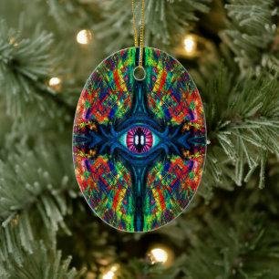 Décoration En Céramique Peinture de l'œil tordu et trip