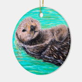 Décoration En Céramique Peinture de loutre de mer (Gauche)