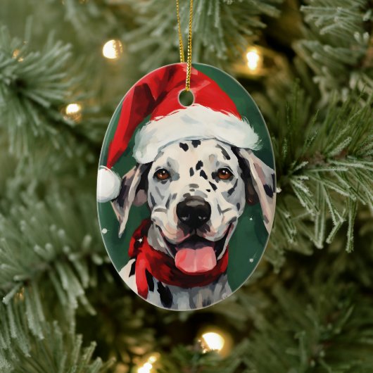 Décoration En Céramique Peinture de Noël dalmate (Arbre)