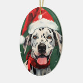 Décoration En Céramique Peinture de Noël dalmate (Gauche)