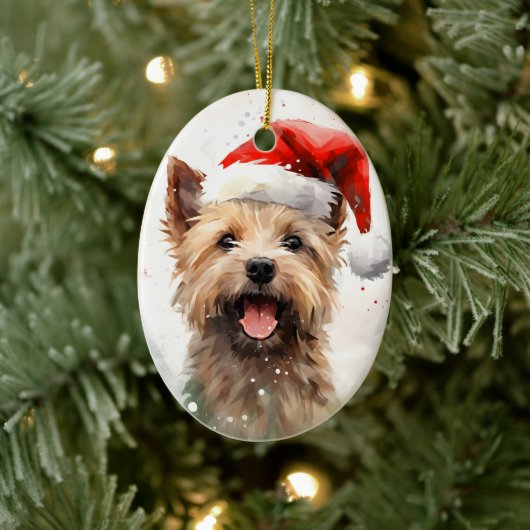Décoration En Céramique Peinture de Noël de Cairn Terrier (Arbre)