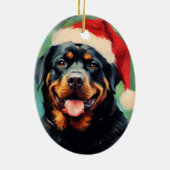Décoration En Céramique Peinture de Noël Rottweiler (Dos)