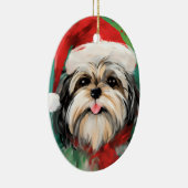 Décoration En Céramique Peinture de Noël Shih Tzu (Droite)