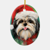 Décoration En Céramique Peinture de Noël Shih Tzu (Devant)