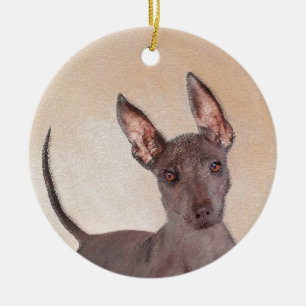 Décoration En Céramique Peinture de Xoloitzcuintli - Art original de chien