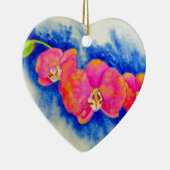 Décoration En Céramique Peinture d'orchidée romantique orange rose (Droite)