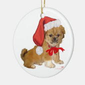 Décoration En Céramique Pekingese Chiot Noël (Gauche)