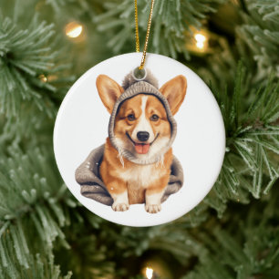 Décoration En Céramique Pembroke Gallois Corgi Art