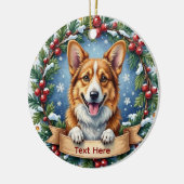 Décoration En Céramique Pembroke Welsh Corgi Christmas Ornament (Gauche)