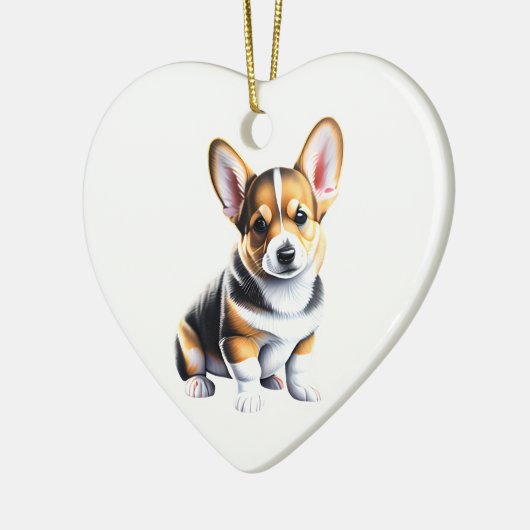 Décoration En Céramique Pembroke Welsh Corgi Puppy (Gauche)