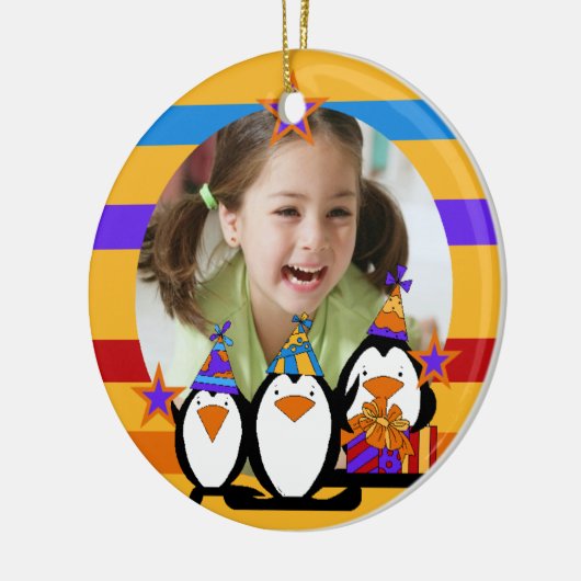 Décoration En Céramique Penguin Customisé photo Anniversaire Keepsaké (Gauche)