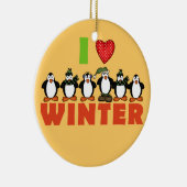 Décoration En Céramique Penguins I Love Winter Keepsaké Ornament (Droite)