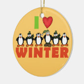 Décoration En Céramique Penguins I Love Winter Keepsaké Ornament (Gauche)
