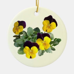 Décoration En Céramique Pensées Sorbet Saut Jaune