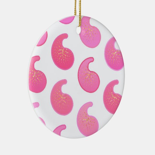 Décoration En Céramique Peppermenthe rose cachemire sur blanc (Droite)