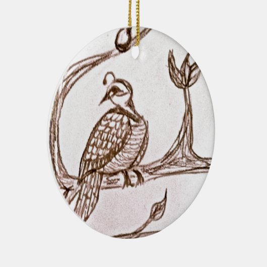 Décoration En Céramique Perdrix dans un poirier (Droite)