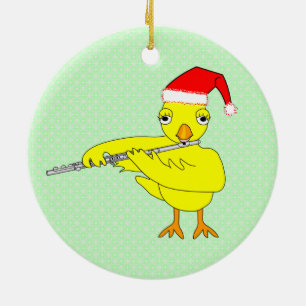Décoration En Céramique Père Noël Casquette Flute Chick