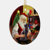 Décoration En Céramique Père Noël - chat bleu russe (Droite)