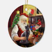 Décoration En Céramique Père Noël - chat bleu russe (Gauche)