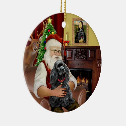 Décoration En Céramique Père Noël - Cocker (noir) (Droite)