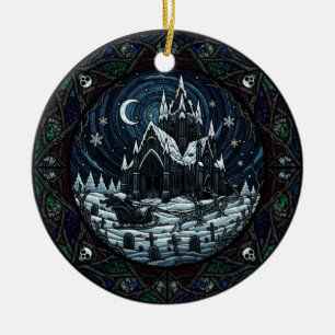 Décoration En Céramique Père Noël de cimetière de Noël gothique 